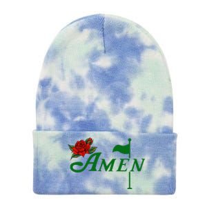 Masters Golf Tournament Golfing Amen Floral Master Golfer Tie Dye 12in Knit Beanie