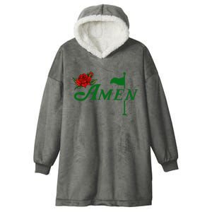 Masters Golf Tournament Golfing Amen Floral Master Golfer Hooded Wearable Blanket