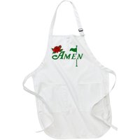 Masters Golf Tournament Golfing Amen Floral Master Golfer Full-Length Apron With Pockets