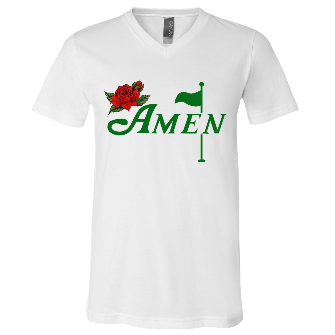 Masters Golf Tournament Golfing Amen Floral Master Golfer V-Neck T-Shirt