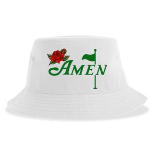 Masters Golf Tournament Golfing Amen Floral Master Golfer Sustainable Bucket Hat