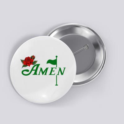 Masters Golf Tournament Golfing Amen Floral Master Golfer Button