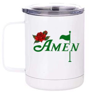 Masters Golf Tournament Golfing Amen Floral Master Golfer 12 oz Stainless Steel Tumbler Cup