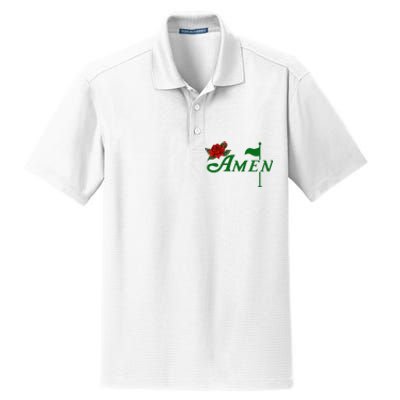 Masters Golf Tournament Golfing Amen Floral Master Golfer Dry Zone Grid Polo