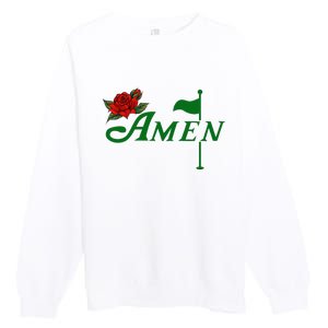 Masters Golf Tournament Golfing Amen Floral Master Golfer Premium Crewneck Sweatshirt