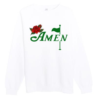 Masters Golf Tournament Golfing Amen Floral Master Golfer Premium Crewneck Sweatshirt