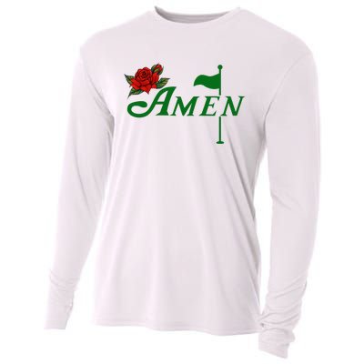 Masters Golf Tournament Golfing Amen Floral Master Golfer Cooling Performance Long Sleeve Crew