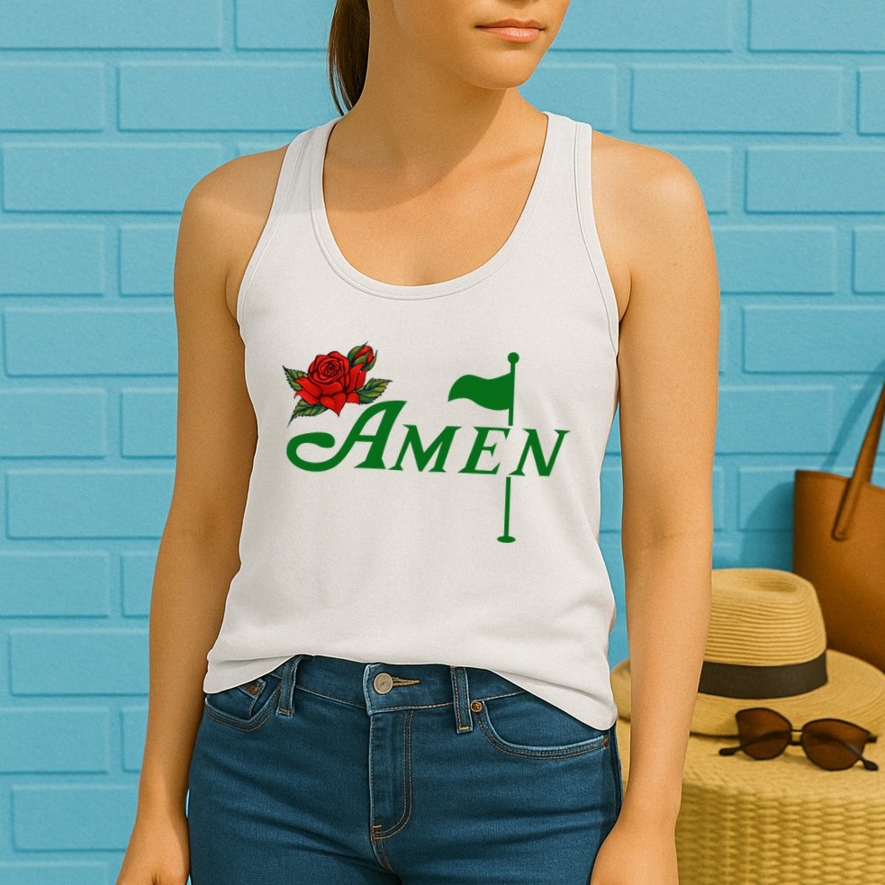 Masters Golf Tournament Golfing Amen Floral Master Golfer Womens Tank Top