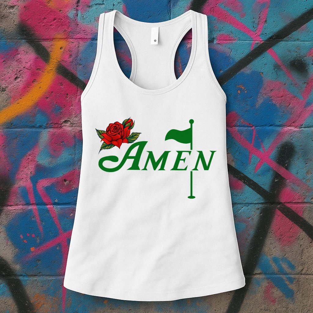 Masters Golf Tournament Golfing Amen Floral Master Golfer Womens Tank Top