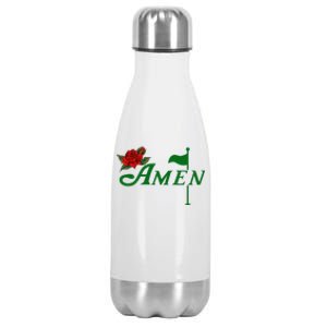 Masters Golf Tournament Golfing Amen Floral Master Golfer Stainless Steel Insulated Water Bottle