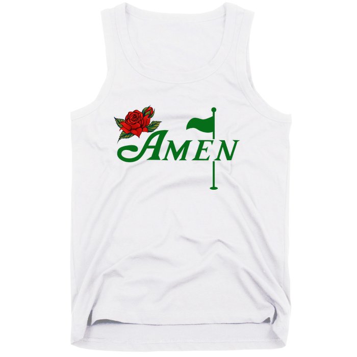 Masters Golf Tournament Golfing Amen Floral Master Golfer Tank Top