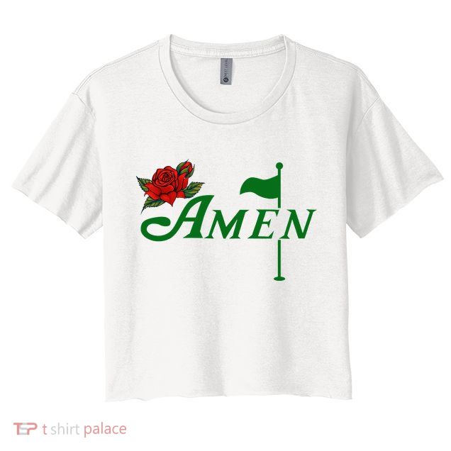 Masters Golf Tournament Golfing Amen Floral Master Golfer Crop Top