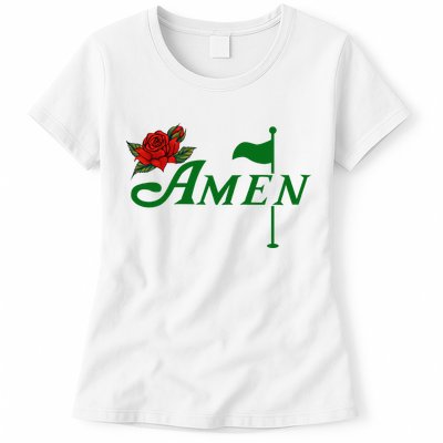 Masters Golf Tournament Golfing Amen Floral Master Golfer Womens T-Shirt