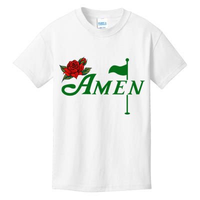 Masters Golf Tournament Golfing Amen Floral Master Golfer Kids T-Shirt