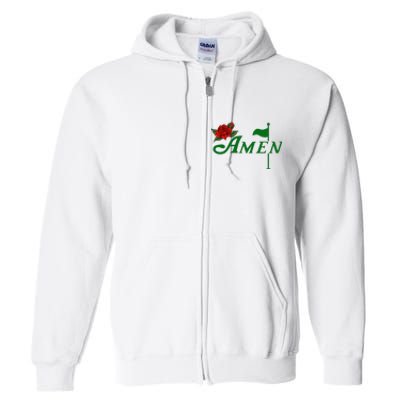 Masters Golf Tournament Golfing Amen Floral Master Golfer Full Zip Hoodie