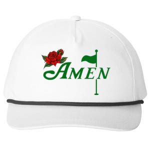 Masters Golf Tournament Golfing Amen Floral Master Golfer Snapback Five-Panel Rope Hat