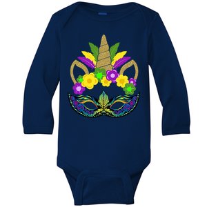 Mardi Gras Unicorn Party Costume Gift Baby Long Sleeve Bodysuit