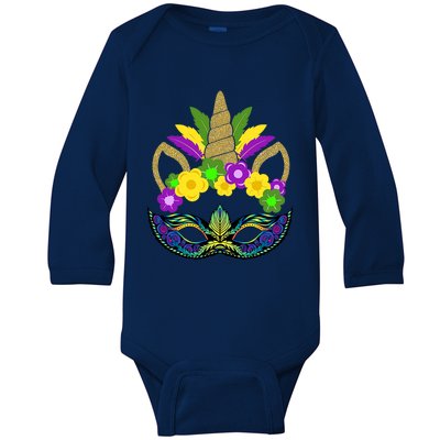 Mardi Gras Unicorn Party Costume Gift Baby Long Sleeve Bodysuit