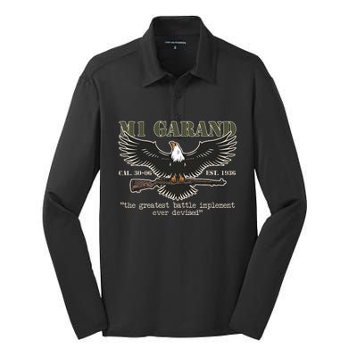 M1 Garand U.S. Main Battle Rifle Gun Wwii Silk Touch Performance Long Sleeve Polo