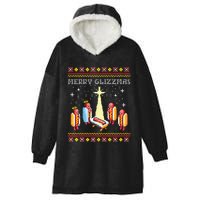 Merry Glizzmas Ugly Christmas Hooded Wearable Blanket