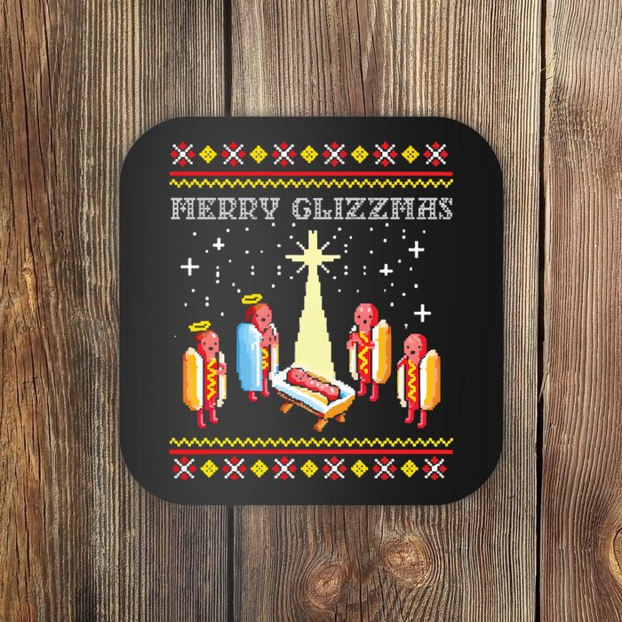 Merry Glizzmas Ugly Christmas Coaster