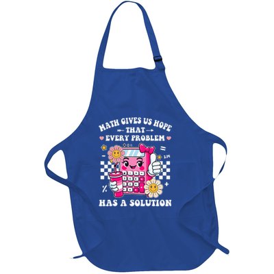 Math Gives Us Hope That Every Problem Has a Solution Full-Length Apron With Pockets