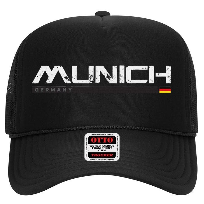 Munich Germany Vintage Retro High Crown Mesh Back Trucker Hat