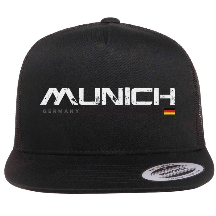 Munich Germany Vintage Retro Flat Bill Trucker Hat