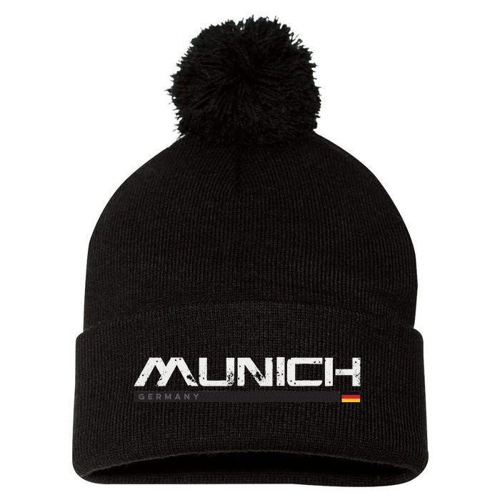 Munich Germany Vintage Retro Pom Pom 12in Knit Beanie