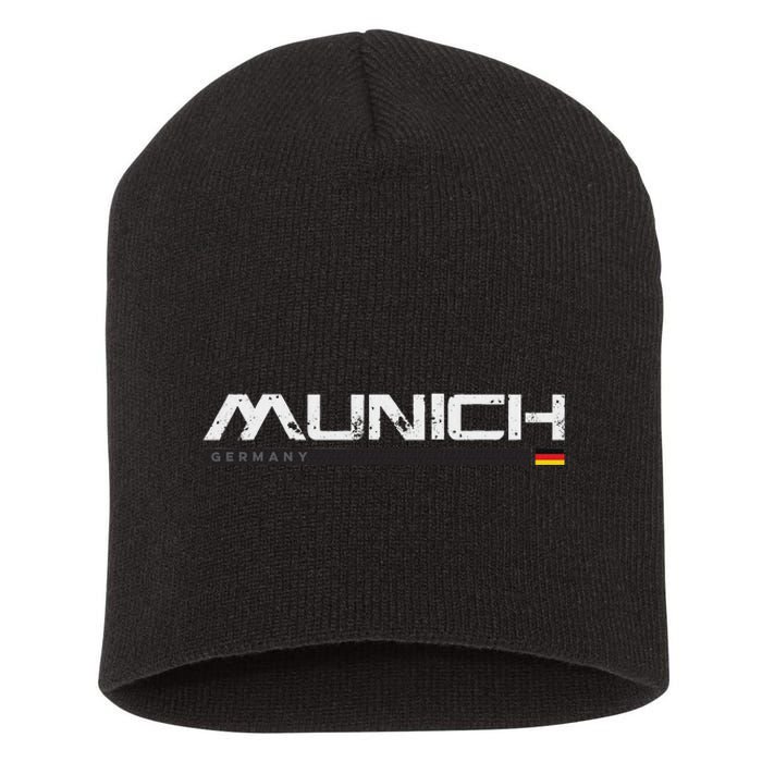 Munich Germany Vintage Retro Short Acrylic Beanie