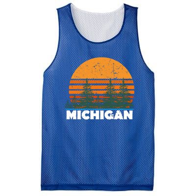 Michigan Gift Vintage Retro Sunset Mi State Hood Gift Mesh Reversible Basketball Jersey Tank