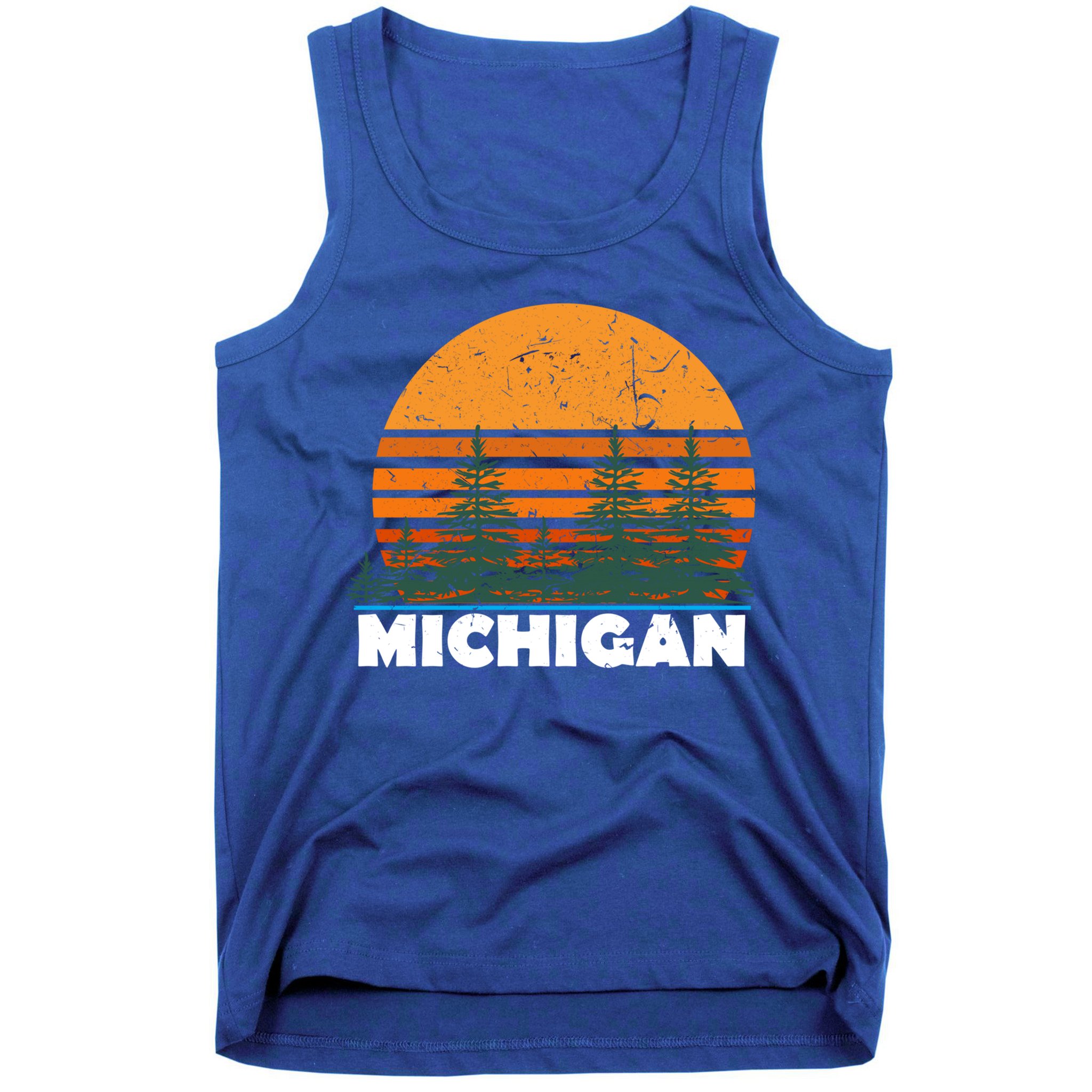 Michigan Gift Vintage Retro Sunset Mi State Hood Gift Tank Top