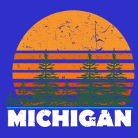 Michigan Gift Vintage Retro Sunset Mi State Hood Gift Kids T-Shirt