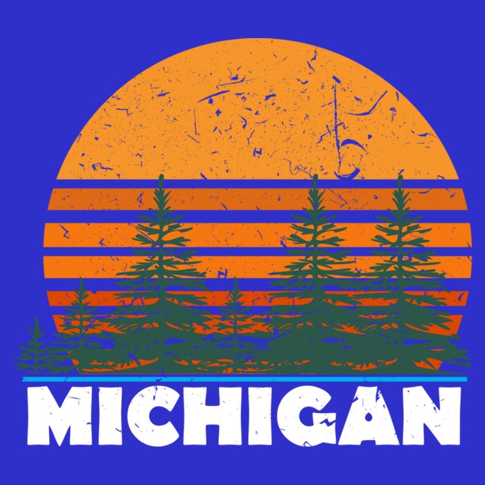 Michigan Gift Vintage Retro Sunset Mi State Hood Gift Kids T-Shirt