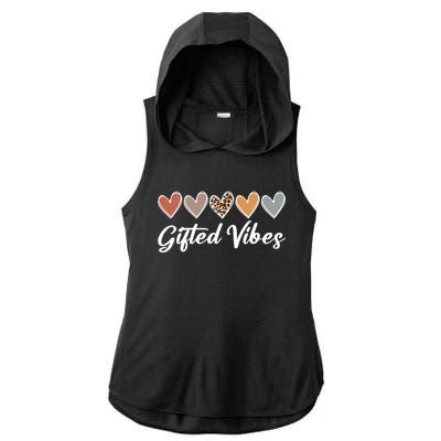 Matching Gifted Vibes Teacher Education Team School Squad Gift Ladies PosiCharge Tri-Blend Wicking Draft Hoodie Tank