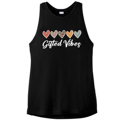 Matching Gifted Vibes Teacher Education Team School Squad Gift Ladies PosiCharge Tri-Blend Wicking Tank