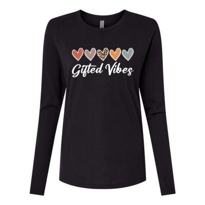 Matching Gifted Vibes Teacher Education Team School Squad Gift Womens Cotton Relaxed Long Sleeve T-Shirt