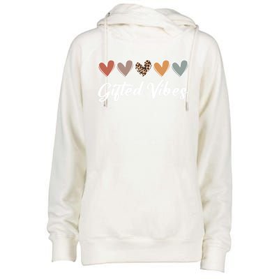 Matching Gifted Vibes Teacher Education Team School Squad Gift Womens Funnel Neck Pullover Hood