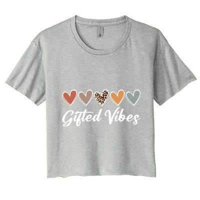 Matching Gifted Vibes Teacher Education Team School Squad Gift Women's Crop Top Tee