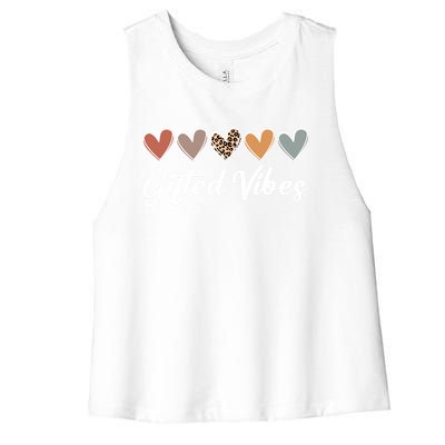 Matching Gifted Vibes Teacher Education Team School Squad Gift Women's Racerback Cropped Tank