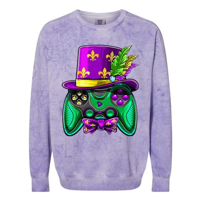 Mardi Gras Video Game Controller Jester Hat Costume Colorblast Crewneck Sweatshirt