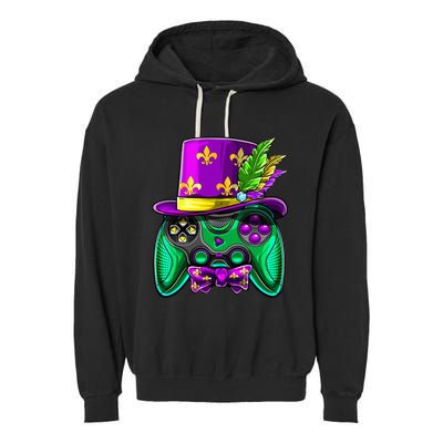 Mardi Gras Video Game Controller Jester Hat Costume Garment-Dyed Fleece Hoodie