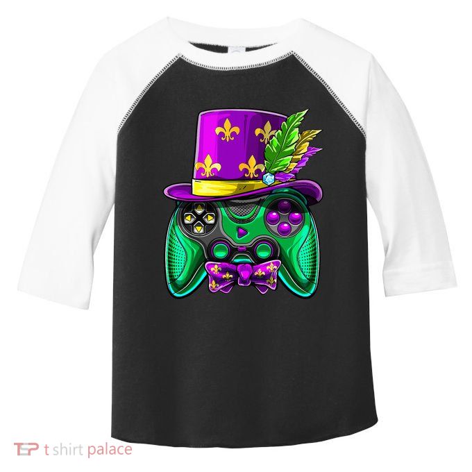 Mardi Gras Video Game Controller Jester Hat Costume Toddler Fine Jersey T-Shirt