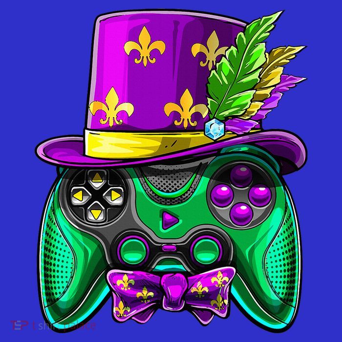 Mardi Gras Video Game Controller Jester Hat Costume Premium T-Shirt