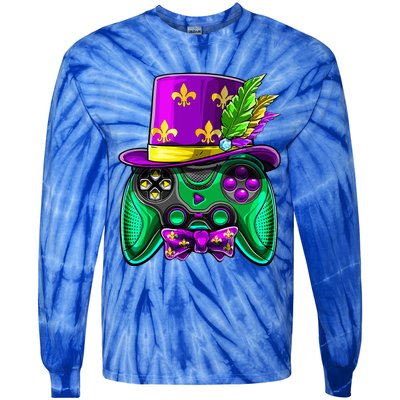 Mardi Gras Video Game Controller Jester Hat Costume Tie-Dye Long Sleeve Shirt