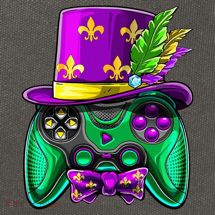 Mardi Gras Video Game Controller Jester Hat Costume Cotton Canvas Backpack