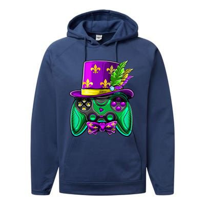 Mardi Gras Video Game Controller Jester Hat Costume Performance Fleece Hoodie