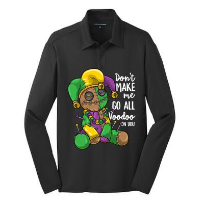 Mardi Gras Voodoo Doll Dont Make Me Go All Voodoo On You Gift Silk Touch Performance Long Sleeve Polo