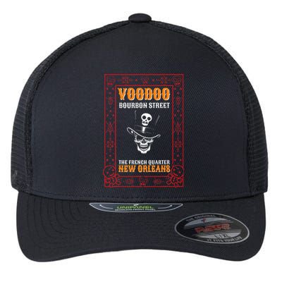 Mardi Gras Voodoo Lover Black Magic Carnival Fan Voodoo Doll Flexfit Unipanel Trucker Cap