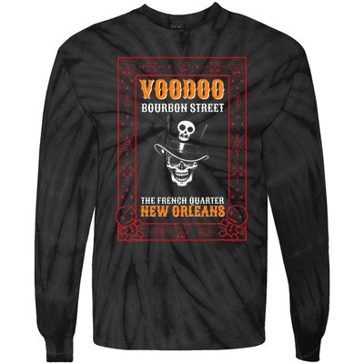 Mardi Gras Voodoo Lover Black Magic Carnival Fan Voodoo Doll Tie-Dye Long Sleeve Shirt